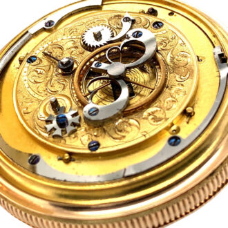 German rose gold open faced repeating verge with date Circa 1815