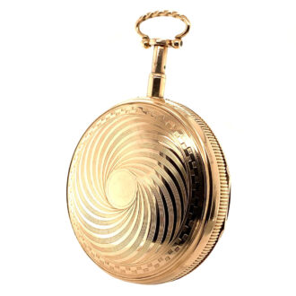 German rose gold open faced repeating verge with date Circa 1815