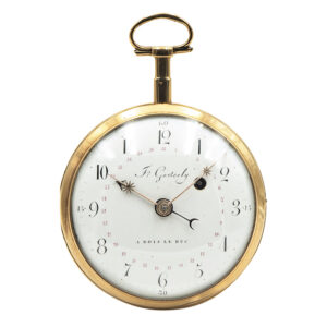 Dutch 18K gold verge pocket watch with date Circa 1800