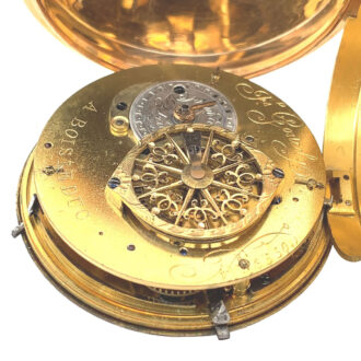 Dutch 18K gold verge pocket watch with date Circa 1800 Dutch 18K gold verge pocket watch with date Circa 1800