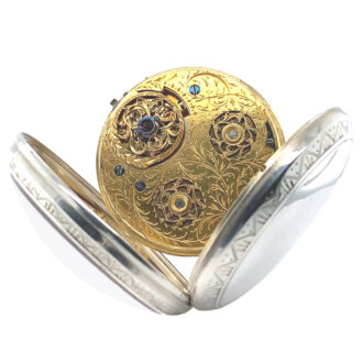 Swiss silver jumping centre seconds cylinder watch Circa 1805