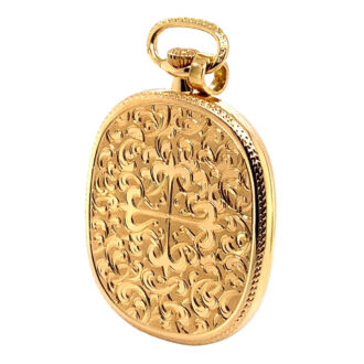 Extremely rare Swiss 18K gold oval pendant watch Circa 1985
