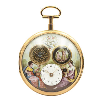 French rose gold verge automaton with visible balance Circa 1800 French rose gold verge automaton with visible balance Circa 1800