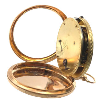 French rose gold verge automaton with visible balance Circa 1800 French rose gold verge automaton with visible balance Circa 1800