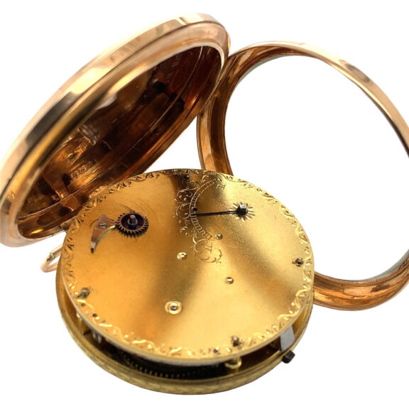 French rose gold verge automaton with visible balance Circa 1800 French rose gold verge automaton with visible balance Circa 1800