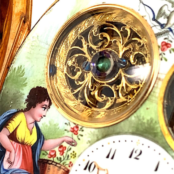 French rose gold verge automaton with visible balance Circa 1800 French rose gold verge automaton with visible balance Circa 1800