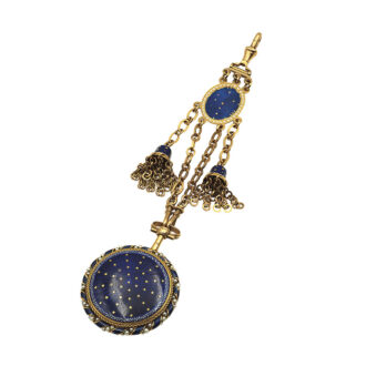 French 18 Carat gold and enamel verge watch with chatelaine Circa 1780