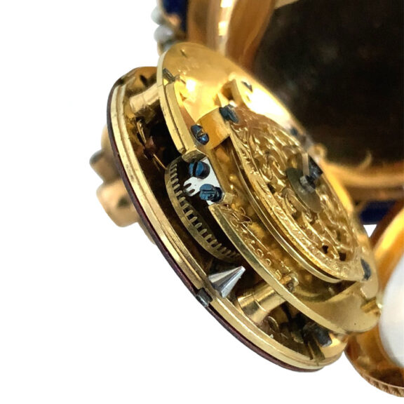 French 18K gold and enamel verge watch with chatelaine Circa 1780 French 18K gold and enamel verge watch with chatelaine Circa 1780