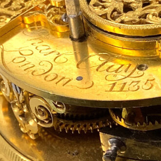 English silver pair-cased repeating coach clock with alarm Circa 1730