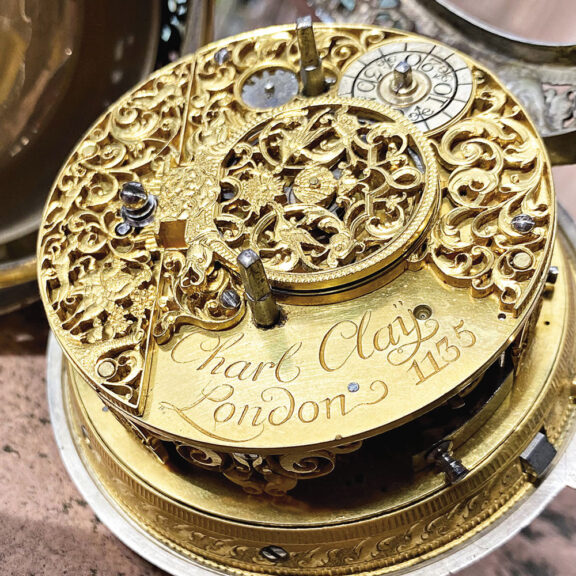 English silver pair-cased repeating coach clock with alarm Circa 1730 English silver pair-cased repeating coach clock with alarm Circa 1730