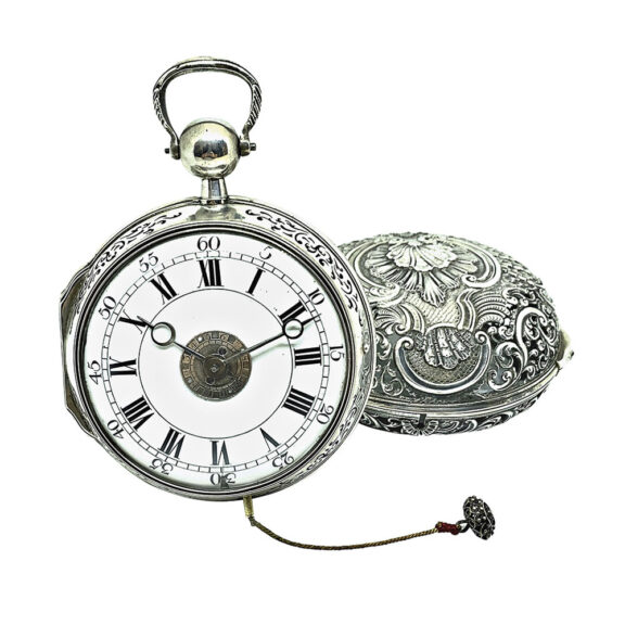 German silver quarter repeating rococo coach clock Circa 1760
