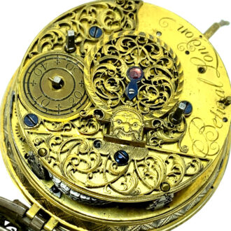 German silver quarter repeating rococo coach clock Circa 1760