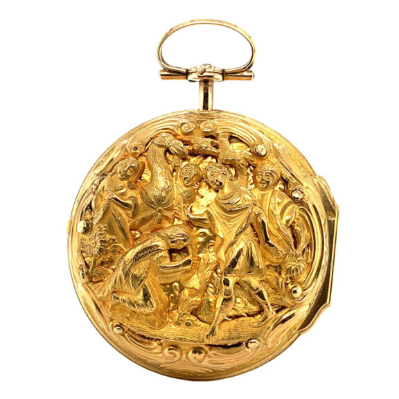 English 22K gold triple-cased repoussé watch Circa 1784 English 22K gold triple-cased repoussé watch Circa 1784