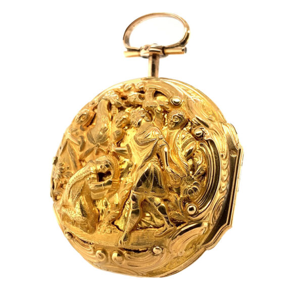 English 22K gold triple-cased repoussé watch Circa 1784 English 22K gold triple-cased repoussé watch Circa 1784