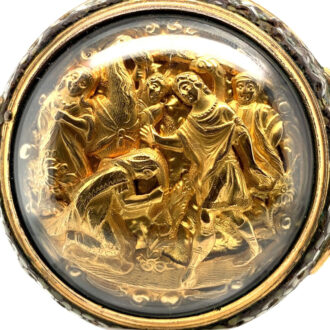 English 22K gold triple-cased repoussé watch Circa 1784 English 22K gold triple-cased repoussé watch Circa 1784