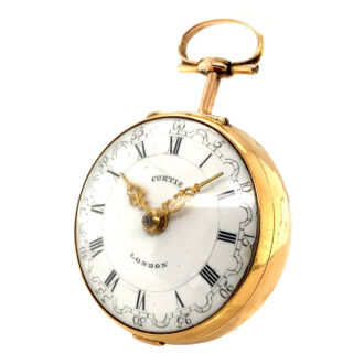 English 22K gold triple-cased repoussé watch Circa 1784 English 22K gold triple-cased repoussé watch Circa 1784