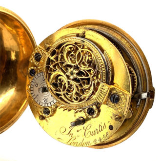 English 22K gold triple-cased repoussé watch Circa 1784 English 22K gold triple-cased repoussé watch Circa 1784
