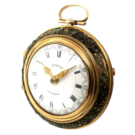 English 22K gold triple-cased repoussé watch Circa 1784 English 22K gold triple-cased repoussé watch Circa 1784