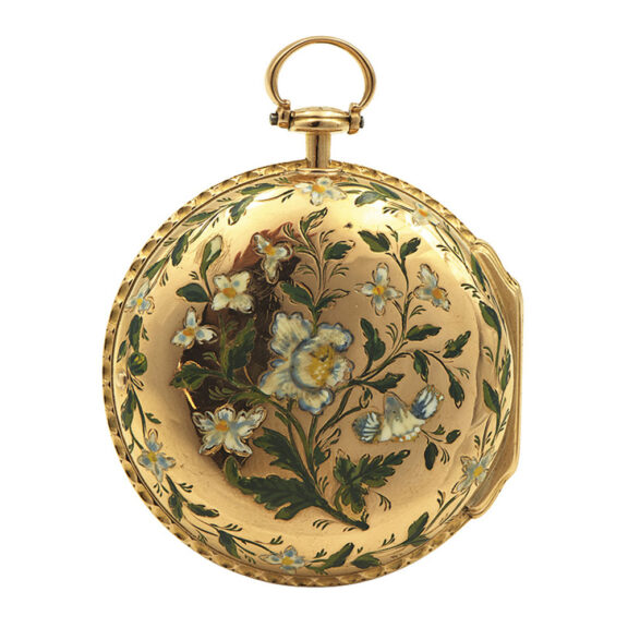 English gold and enamel open faced verge watch Circa 1847