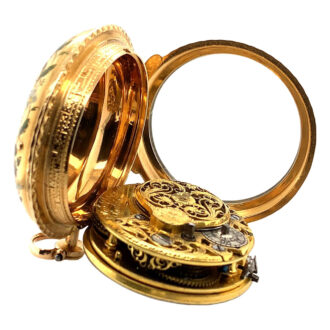 English gold and enamel open faced verge watch Circa 1847