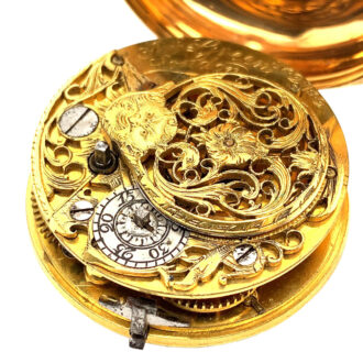 English gold and enamel open faced verge watch Circa 1847