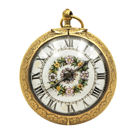 French gilt pair-cased one-handed verge watch Circa 1655 French gilt pair-cased one-handed verge watch Circa 1655