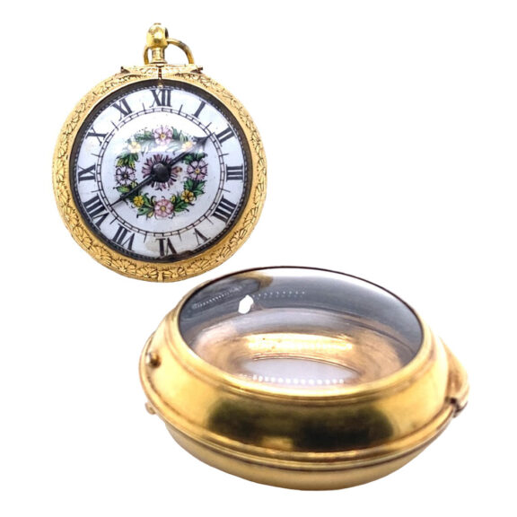 French gilt pair-cased one-handed verge watch Circa 1655 French gilt pair-cased one-handed verge watch Circa 1655