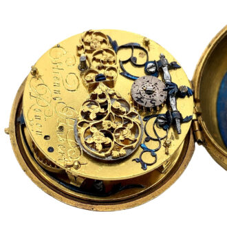 French gilt pair-cased one-handed verge watch Circa 1655 French gilt pair-cased one-handed verge watch Circa 1655
