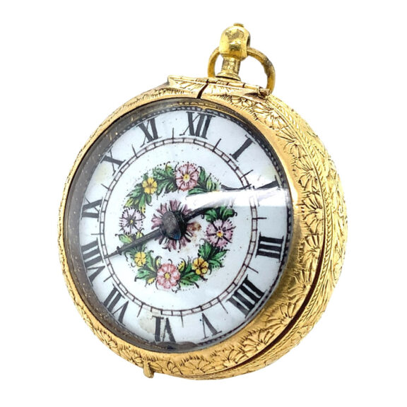 French gilt pair-cased one-handed verge watch Circa 1655 French gilt pair-cased one-handed verge watch Circa 1655