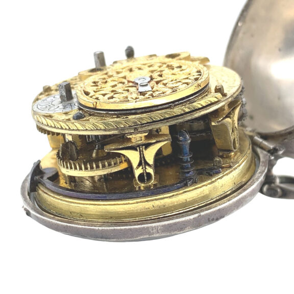 German silver pair-cased verge watch with date Circa 1705 German silver pair-cased verge watch with date Circa 1705