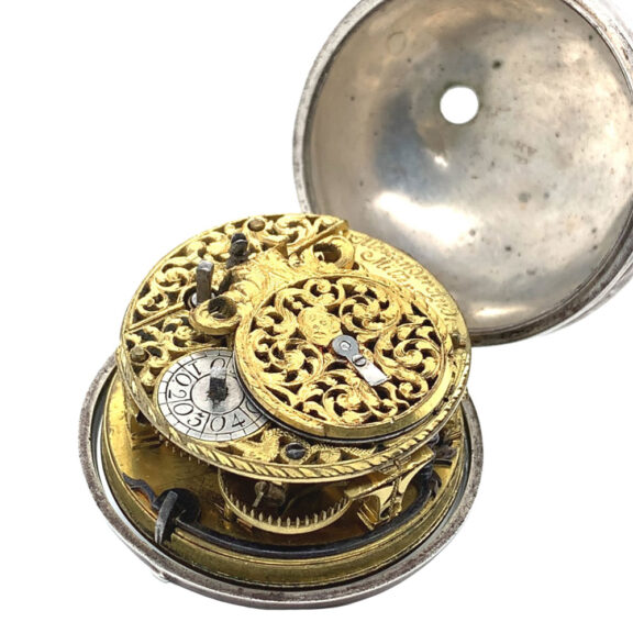 German silver pair-cased verge watch with date Circa 1705 German silver pair-cased verge watch with date Circa 1705