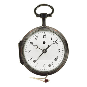 Italian lacquered silver repeating coach clock with alarm Circa 1810