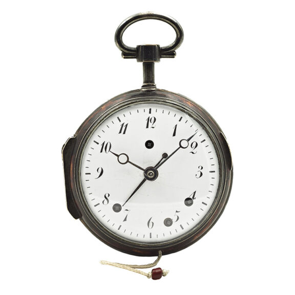 Italian lacquered silver repeating coach clock with alarm Circa 1810