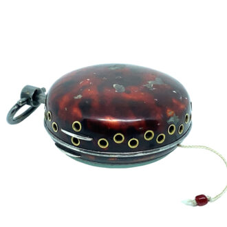 Italian lacquered silver repeating coach clock with alarm Circa 1810