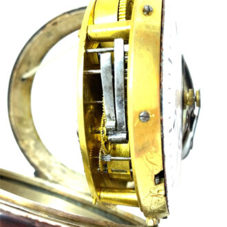 Italian lacquered silver repeating coach clock with alarm Circa 1810