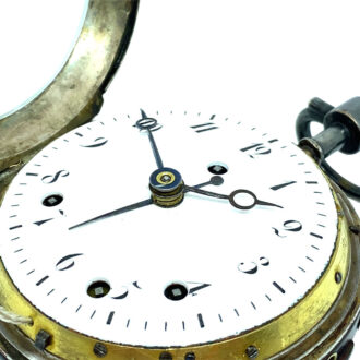 Italian lacquered silver repeating coach clock with alarm Circa 1810