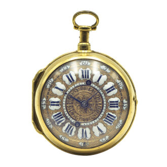 French gilt repeating verge oignon watch with alarm Circa 1700