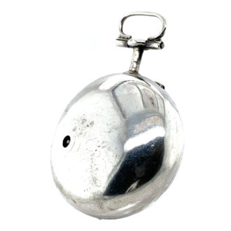 Rare Italian silver pair-cased repoussé verge watch Circa 1750