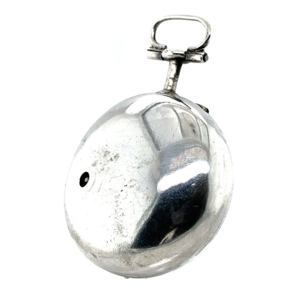 Rare Italian silver pair-cased repoussé verge watch Circa 1750 Rare Italian silver pair-cased repoussé verge watch Circa 1750