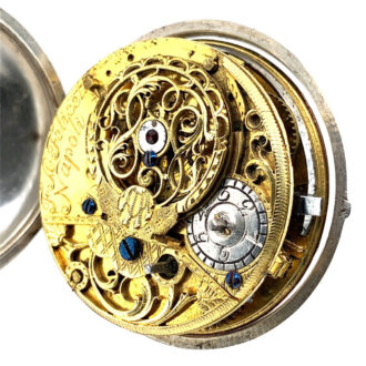 Rare Italian silver pair-cased repoussé verge watch Circa 1750