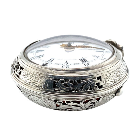 Rare English silver pair-cased repeating verge watch Circa 1740 Rare English silver pair-cased repeating verge watch Circa 1740
