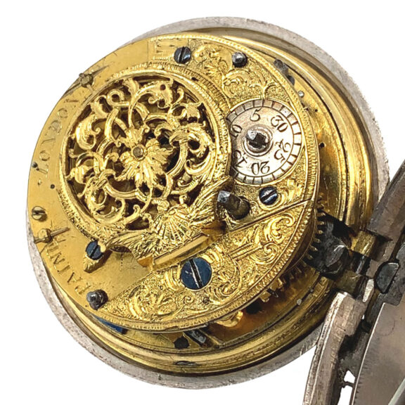 Rare English silver pair-cased repeating verge watch Circa 1740 Rare English silver pair-cased repeating verge watch Circa 1740