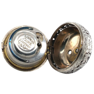 Rare English silver pair-cased repeating verge watch Circa 1740