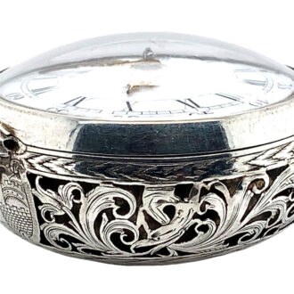 Rare English silver pair-cased repeating verge watch Circa 1740