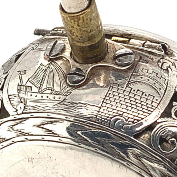Rare English silver pair-cased repeating verge watch Circa 1740 Rare English silver pair-cased repeating verge watch Circa 1740