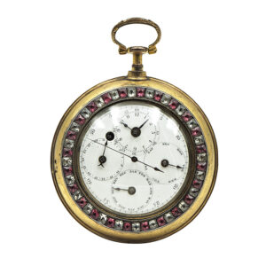 English verge with full calendar and stoppable centre seconds Circa 1790
