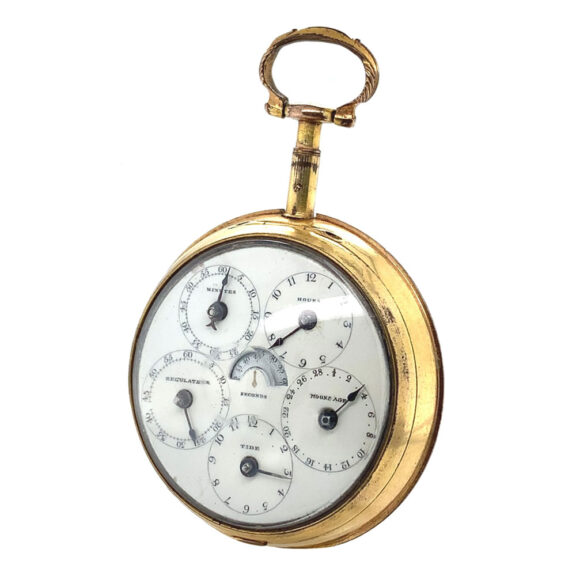 English verge with full calendar and stoppable centre seconds Circa 1790 English verge with full calendar and stoppable centre seconds Circa 1790