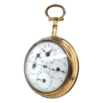 English verge with full calendar and stoppable centre seconds Circa 1790 English verge with full calendar and stoppable centre seconds Circa 1790