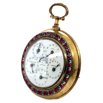 English verge with full calendar and stoppable centre seconds Circa 1790 English verge with full calendar and stoppable centre seconds Circa 1790