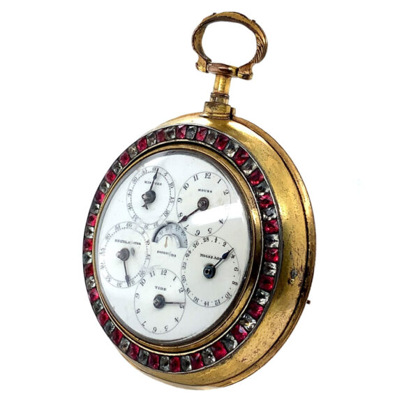 English verge with full calendar and stoppable centre seconds Circa 1790 English verge with full calendar and stoppable centre seconds Circa 1790